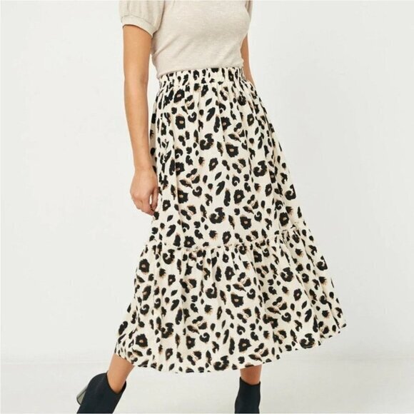 Hayden Dresses & Skirts - Leopard Print Tiered Midi Skirt For Women
